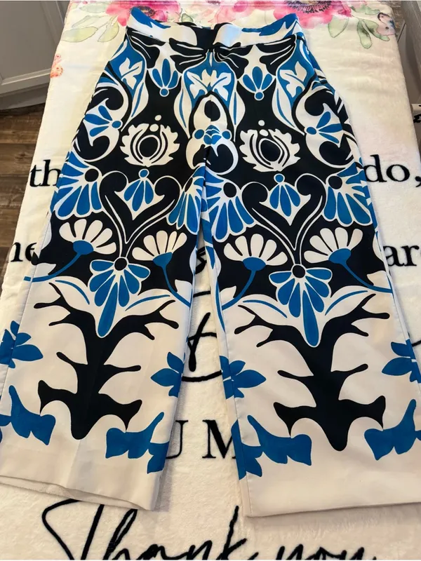 ZARA Floral Printed Pants Women’s Size L - Image 4