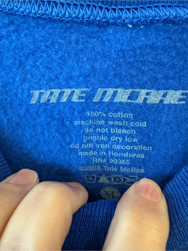 Tate McRae T8 Think Later Blue Tour Pullover Crewneck Sweatshirt Size XL - Image 3
