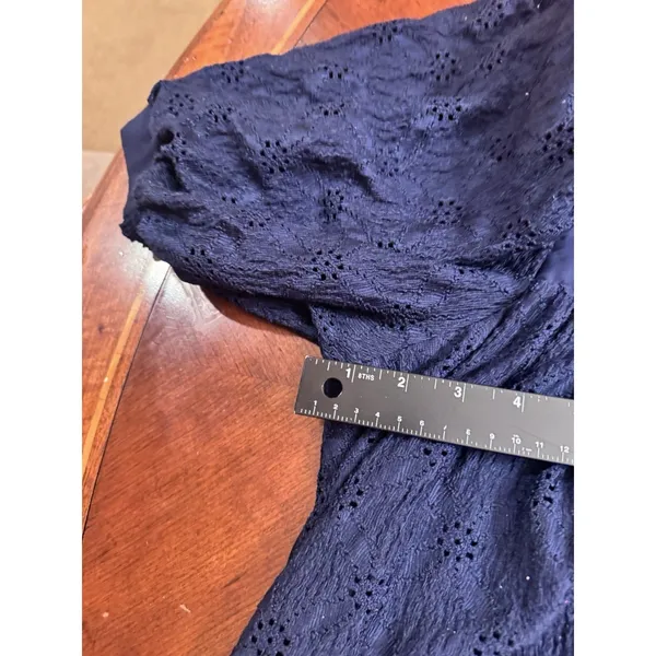 ANTHROPOLOGIE Maeve Puff-Sleeved Sweetheart Mini dress M BLUE color - Image 9