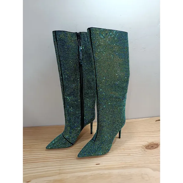 INC International Concepts Havannah2f Rhinestone Boots Blue AB Size 5.5M NEW - Image 2
