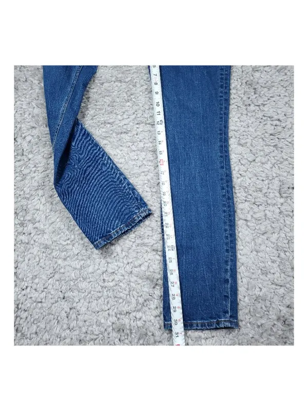 Abercrombie Slim Straight Ultra High Rise Curve Love Jeans Blue Size 00 24 - Image 6