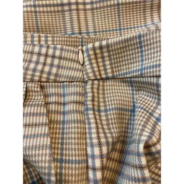 NWT- Lulus Brown & Cream Plaid High Waist Pleat Pants - Image 8