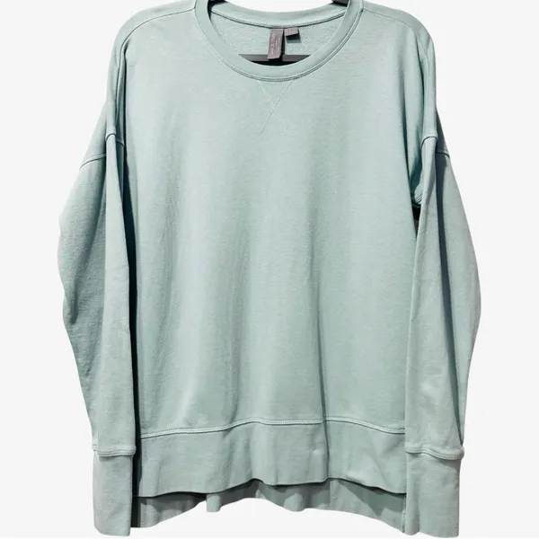 Sweaty Betty After‎ Class Longline Crewneck Oversized Sweatshirt Sky Blue Small - Image 2