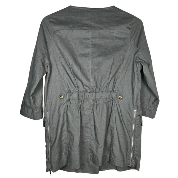 Mittoshop Gray Hemp Cotton Blend Button Up Utility Jacket 12970 Womens Medium - Image 3
