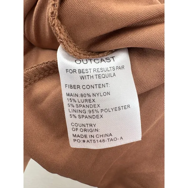 NWT Outcast Aubrey Long Sleeve Mini Dress Tan Corset Festival Sexy Size Small - Image 7