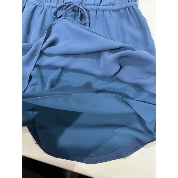 Babaton Silk Dress Sleeveless Drawstring Waist‎ Casual Blue Size S - Image 6