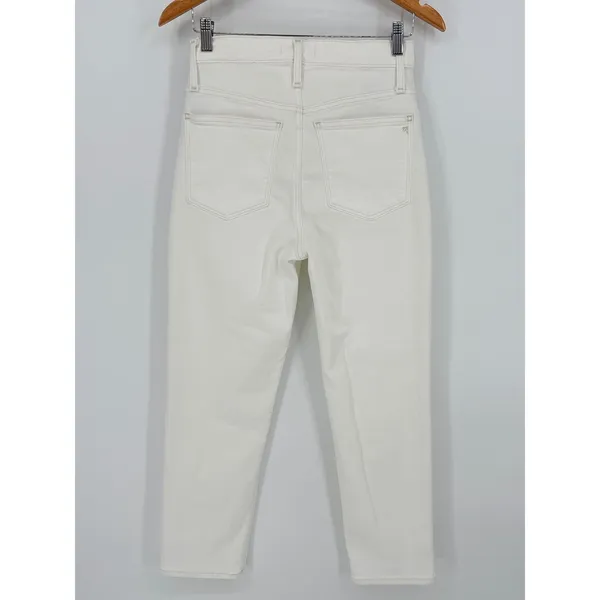Madewell The Perfect Vintage Jean Womens 24 Tile White‎ Raw Hem High Rise Denim - Image 8