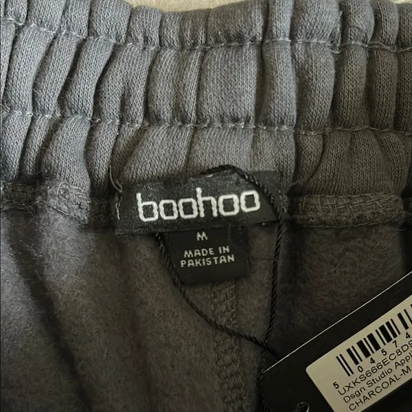 Boohoo Gray Sweatpants Relaxed Fit Elastic Waist - Image 2