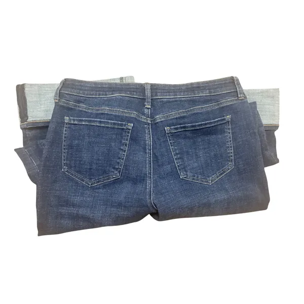 NYDJ Teresa Wide Leg Jeans Womens 8 Blue Excellent Cuffed Lift Tuck High Rise - Image 7