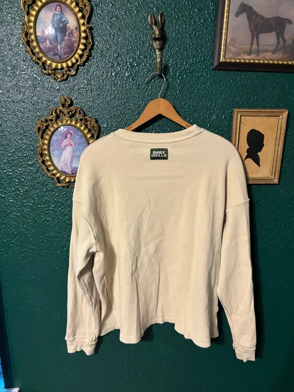 Daily Drills Oversized Raglan Thermal Tee Sz Large - Image 2
