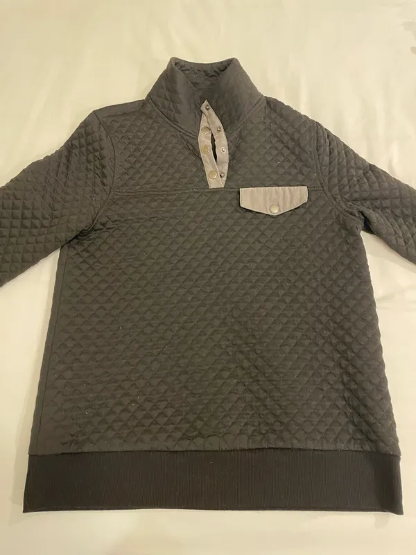 Black Quilted Pullover  - Image 2