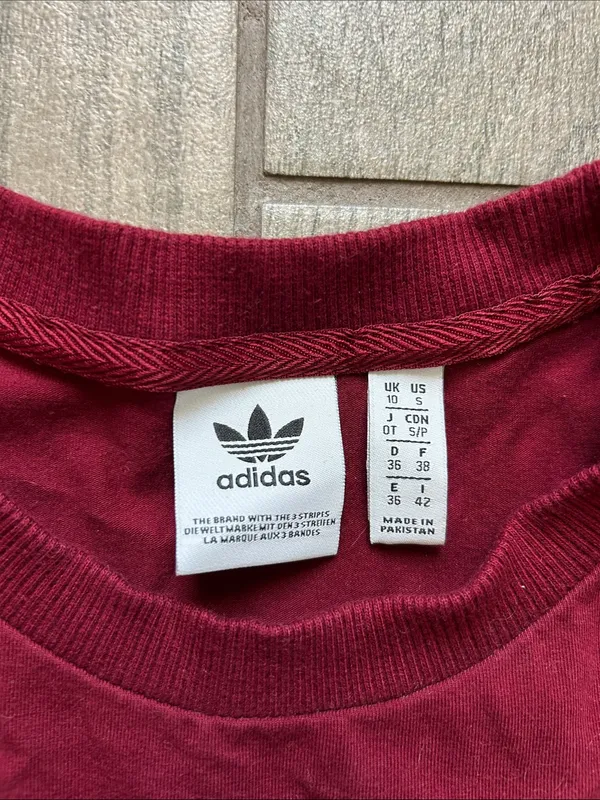 adidas Maroon Midi Dress with White Three Stripes - Image 2