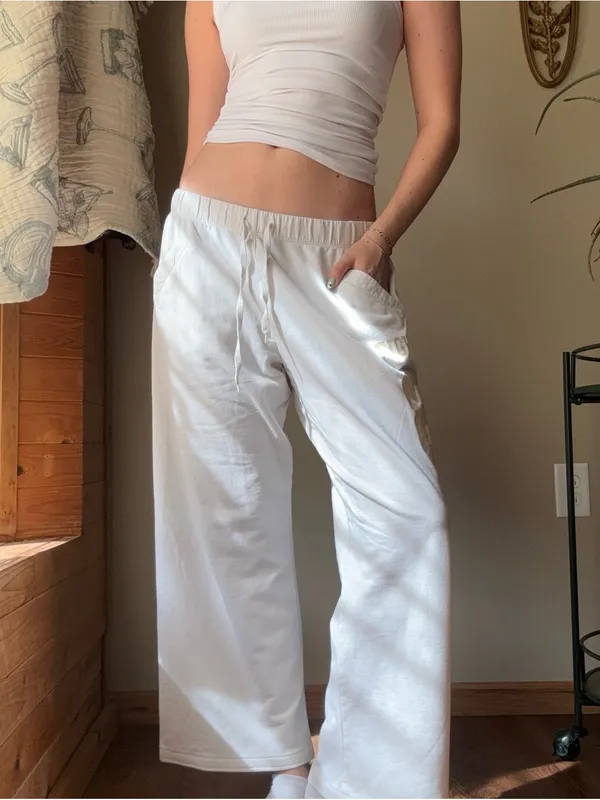 PINK White Wide Leg 2008 Sweatpants - Image 8