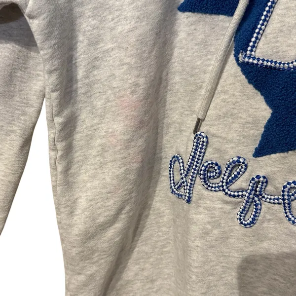 Aelfric Eden Womens Hoddie Blue Star "N" Patch Streetwear Pullover Graphic Medium - Image 8