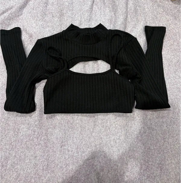Black Two Piece Edikted Top - Image 2