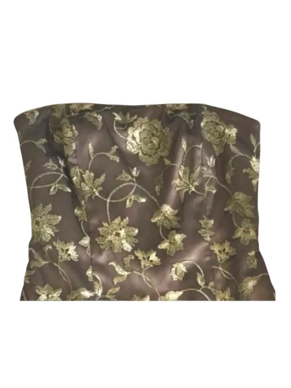Adrianna Papell ✶ Strapless Lace Sheath Cocktail Dress ✶ Floral Embroidery ✶ 2 - Image 6