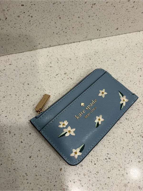 Kate Spade MADISON FLORAL EMBROIDERED Corner Zip Card Wallet KC541 - EUC - Image 2