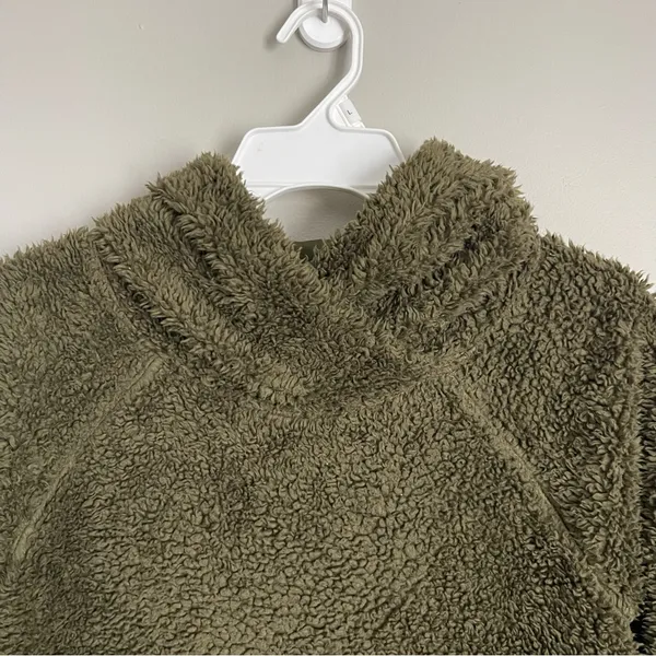 NIKE | Olive Green Sherpa Fleece Pullover Jacket Sz M - Image 4