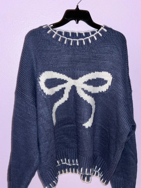Ribbon Knit Sweater Size L - Image 2