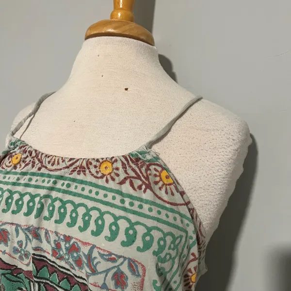 Title Unknown Elephant Spaghetti Strap Boho Tank Top Gray Size L - Image 2