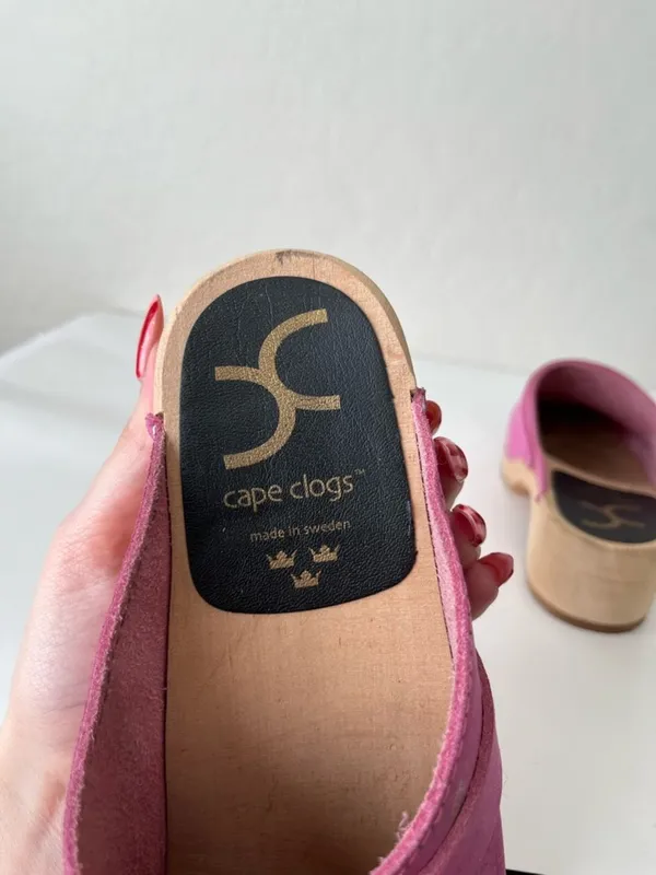 Cape Clog Starburst Colorful Silver Pink Suede European Clogs Size EU 40 US 9 - Image 5