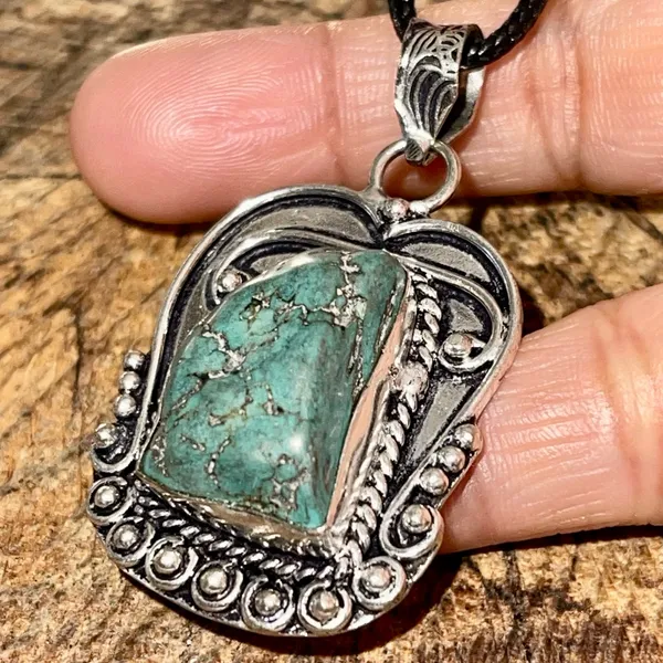 Blister Stabilized Turquoise Pendant 2” Blue - Image 11