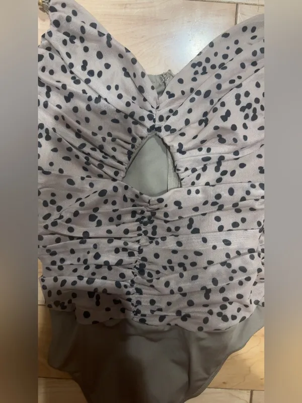 Lulu’S Mesh To Impress Brown Dot Print Ruched Cutout Bodysuit - Image 5