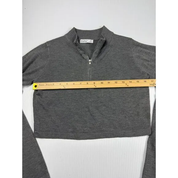Aster Gray‎ Cropped Quarter Zip Long Sleeve Athletic Top Size S - Image 3