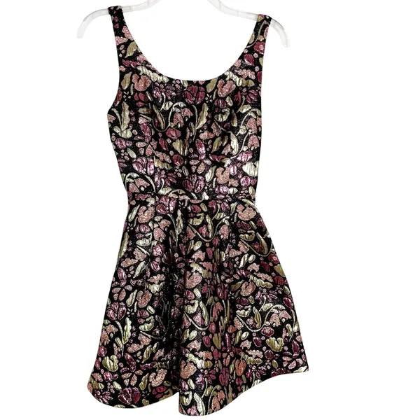 Free People Deluxe Sparkle Mini Dress Black Size XS - Image 4