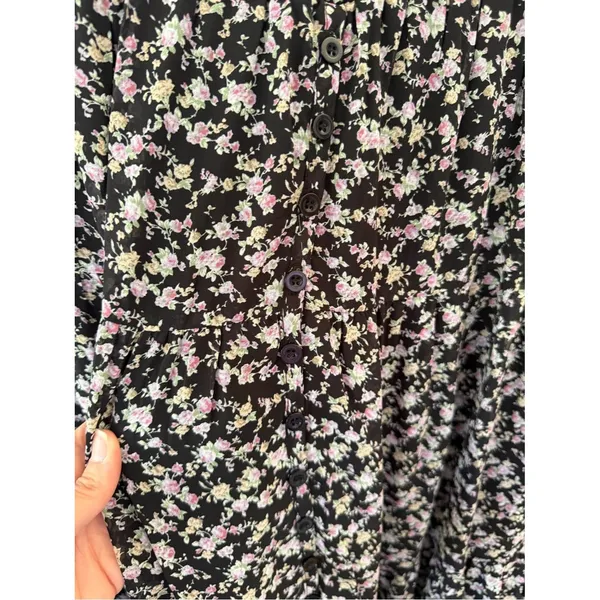 Lulu's Black & White Floral Side-Slit Maxi Skirt - Image 4