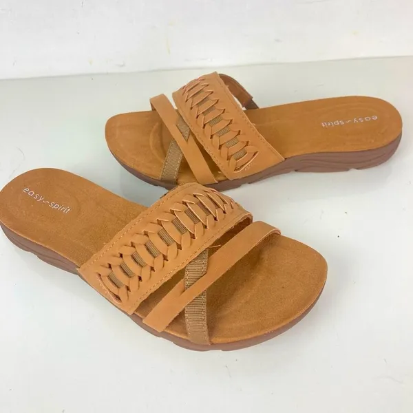 NWOT * EASY SPIRIT Linley Slide Sandals in Cognac - Size 6.5 - Image 8