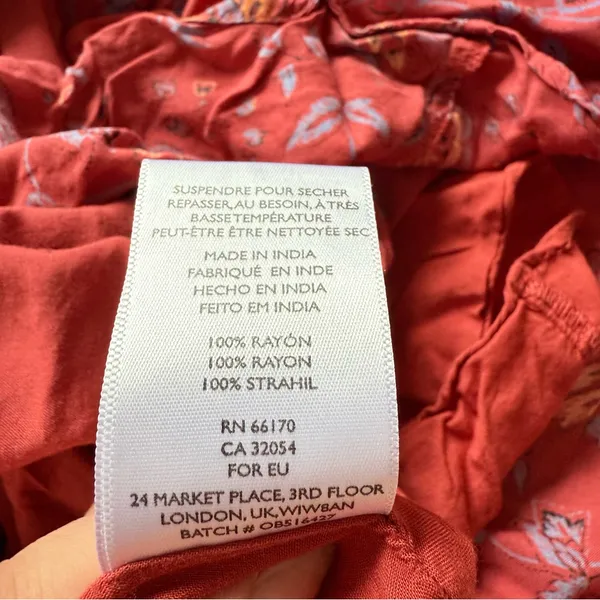 Urban Outfitters Kimchi Blue Floral fields‎ dress Red size XS Cotton Open back - Image 6