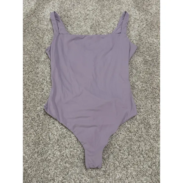 SKIMS Fits Everybody Square Neck Thong Bodysuit Sugar Plum Purple Size M - Image 3