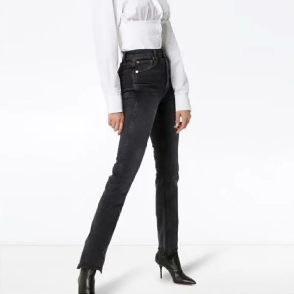 Re/DONE Double Needle‎ Jeans in black 85 wash size 28 raw hem - Image 3