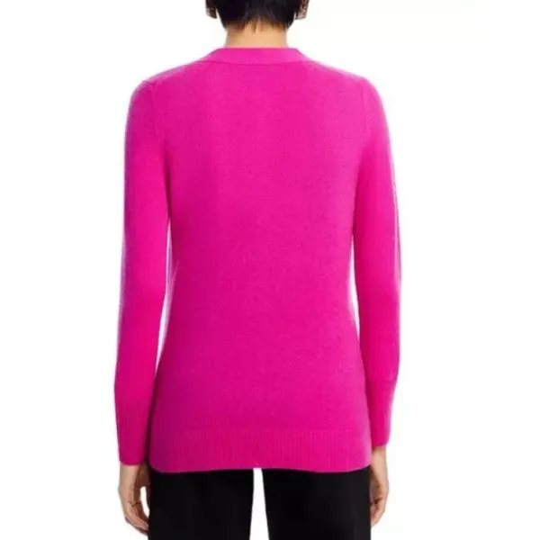 C by Bloomingdale's Cashmere Cardigan Women XS Pink V-Neck Button Front V9702 - Image 7