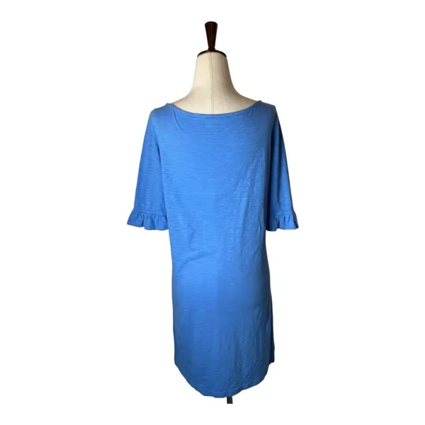 Lilly Pulitzer Dress Women Small Blue Pima Cotton Slub Knit Mini‎ Tee Boho - Image 2