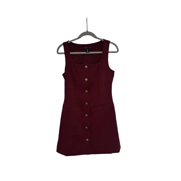 Sincerely Jules Button Front Burgundy Sleeveless Dress S - Image 2