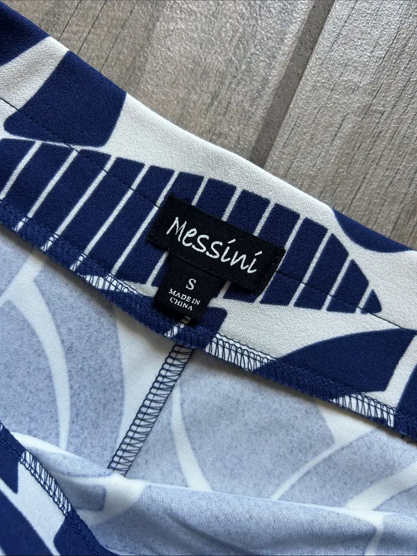 Bold Navy & White Maxi Skirt with Graphic Print - Image 2