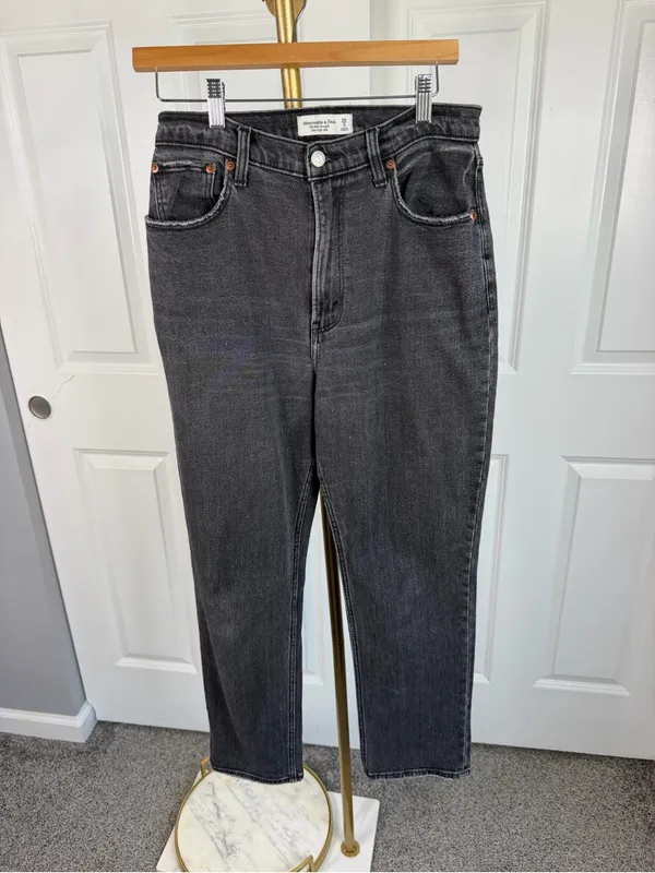 Abercrombie & Fitch Curve Love Ankle Straight Jeans Sz 28/6 Ultra High Rise - Image 2