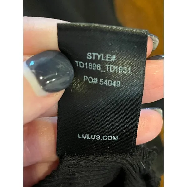 Lulus Mercurio Black Loose Ribbed‎ Drop Shoulder Long Sleeve Top Size S - Image 9