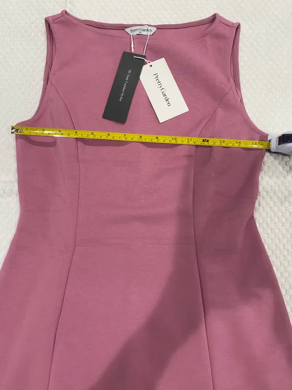 Petite Sophisticate Sleeveless Mini Dress in Rose Pink - Image 4