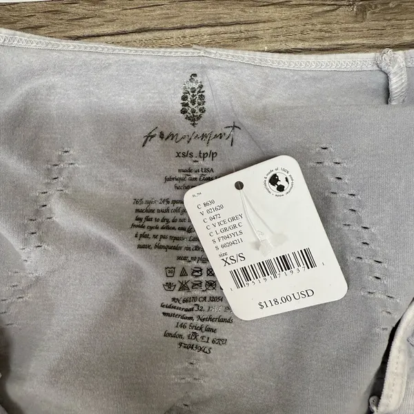 Free People Movement Good Karma Onepiece in Ice Grey xs /‎ small - Image 6