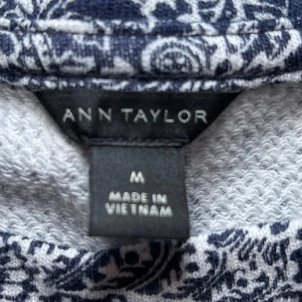 Ann Taylor Blue Bandana‎ 100% Cotton Top Balloon Sleeves Medium Casual - Image 4
