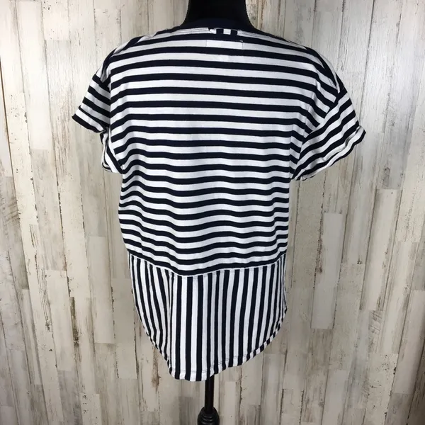 Derek Lam 10 Crosby Asymmetrical Stripe Tee Shirt - Image 5