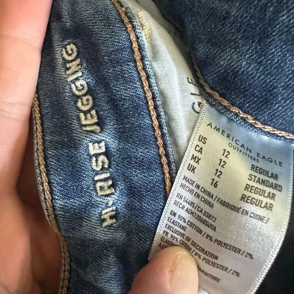 American Eagle medium wash hi-rise jegging size 12 - Image 2