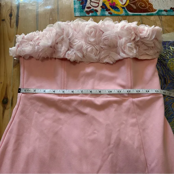 Lulus Fiore Light Pink 3D Rosette Strapless Maxi Dress - Image 8