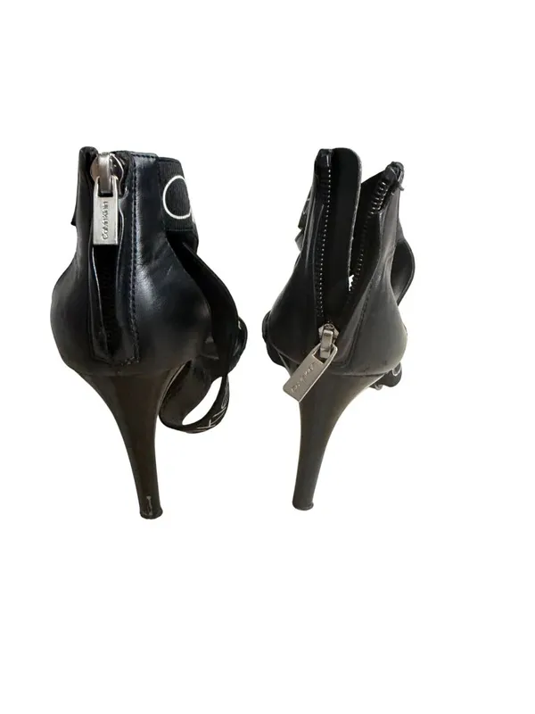 CALVIN KLEIN Salas Black White Logo Sandals Heels Size 8 - Image 6