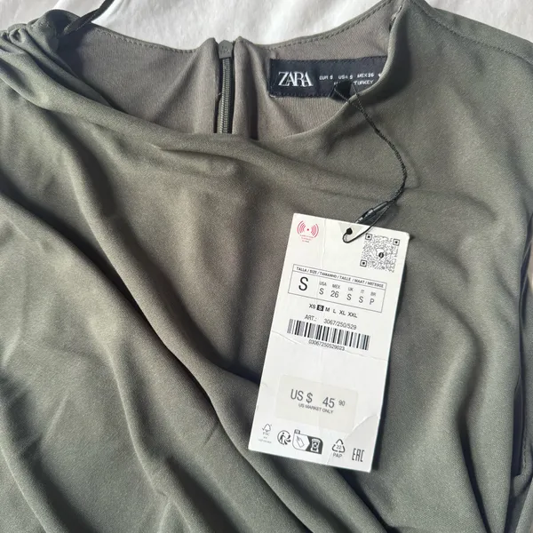 Zara Ruched High-Neck Dress - Image 5