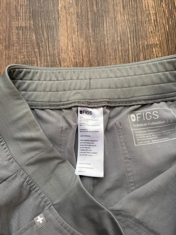 FIGS Women’s Dark Space Gray Zamora Jogger Scrub Pants - Size L Nursecore - Image 4