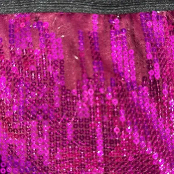 Forever 21 Hot Pink Sequin Mini Skirt Large/Medium flirty elastic waistband glam - Image 2